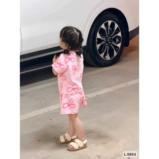 set 3 bộ bé gái hoa nở hồng