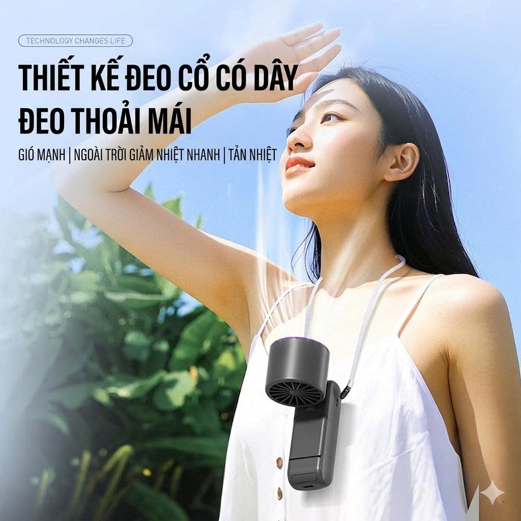 Quạt Cầm Tay Mini X688 – Quạt Tích Điện Sạc USB, 100 Cấp Độ Gió, Nhỏ Gọn Dễ Mang Theo
