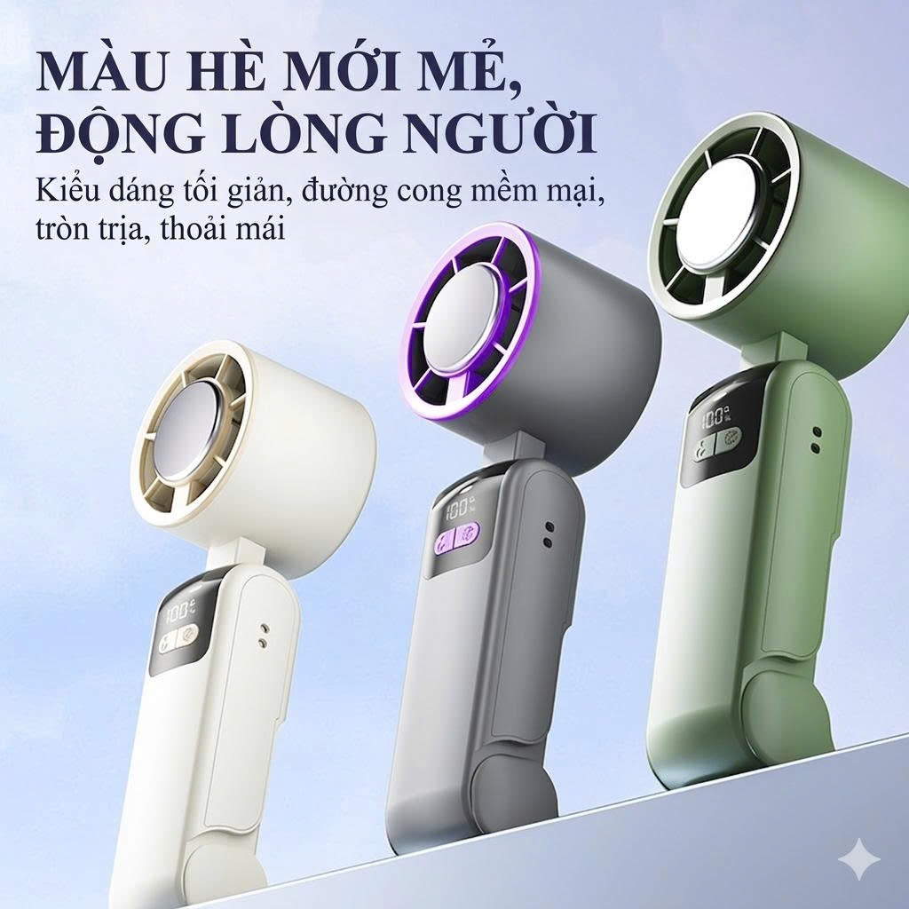 Quạt Cầm Tay Mini X688 – Quạt Tích Điện Sạc USB, 100 Cấp Độ Gió, Nhỏ Gọn Dễ Mang Theo