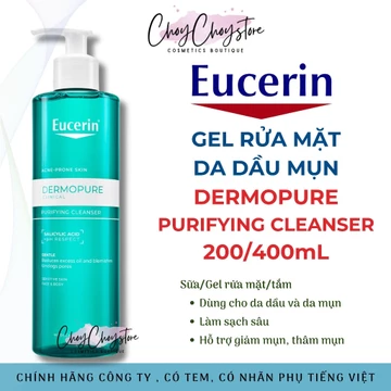 (TEM CTY) Gel Rửa Mặt EUCERIN ProAcne Solution Cleansing Gel 200mL & 400mL Cho Da Dầu Mụn