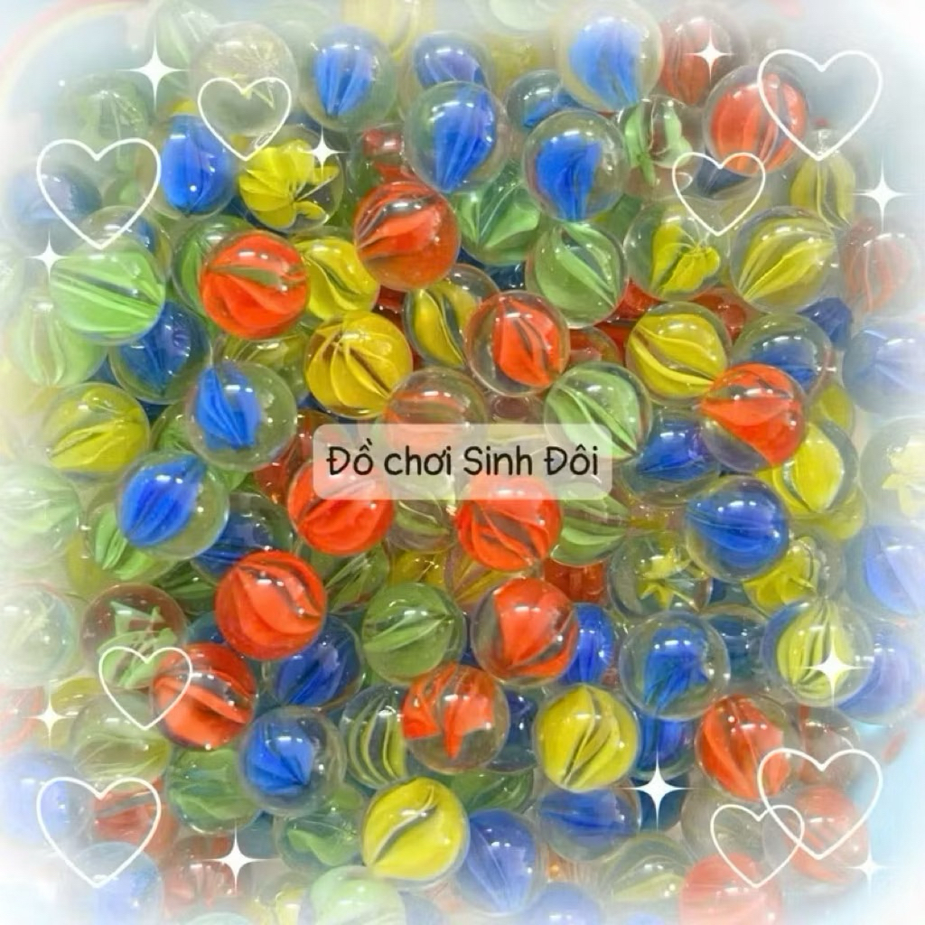 bi thủy tinh nhí 11mm 8 khía - bi nhí trăng trí và sưu tầm
