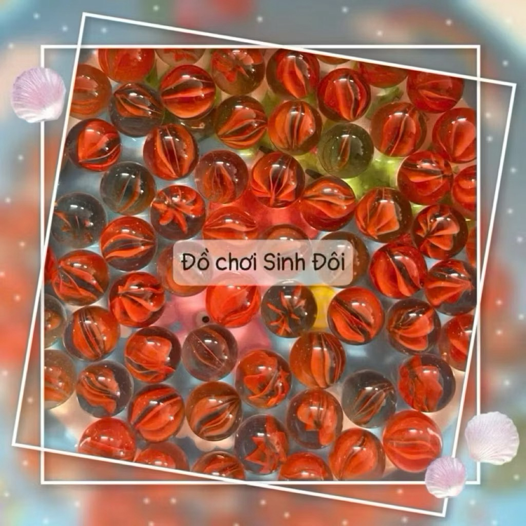 bi thủy tinh nhí 11mm 8 khía - bi nhí trăng trí và sưu tầm