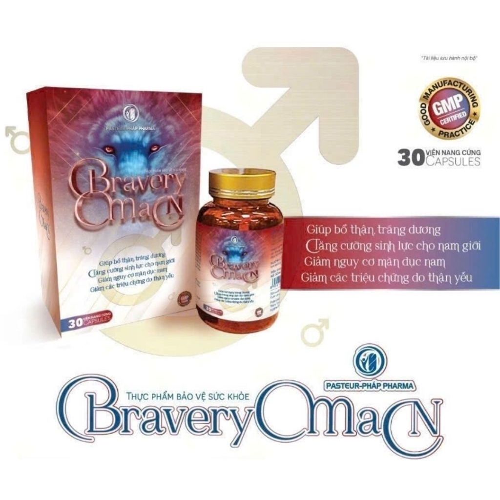 Viên uống giúp bổ thận tráng dương, tăng cường sinh lực , giảm do thận yếu Bravery man [ hộp 30 viên ]