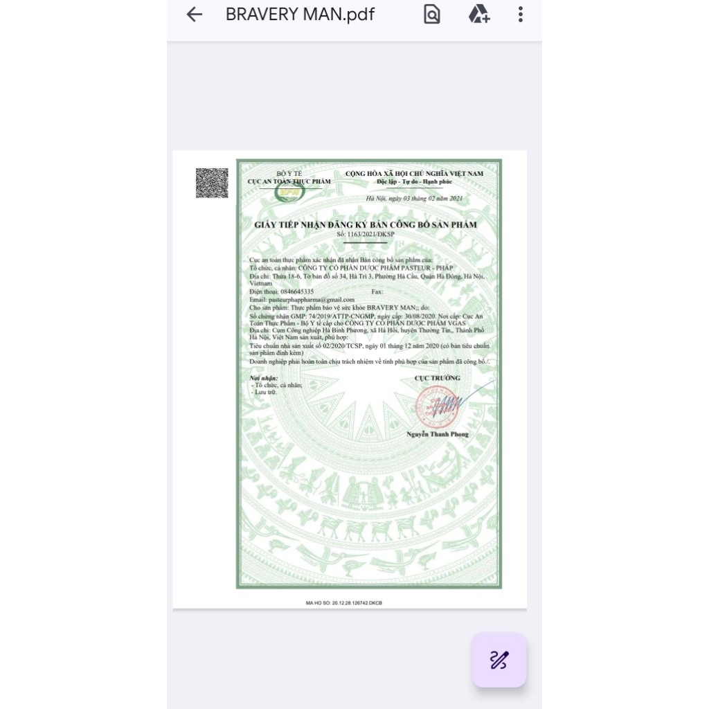 Viên uống giúp bổ thận tráng dương, tăng cường sinh lực , giảm do thận yếu Bravery man [ hộp 30 viên ]
