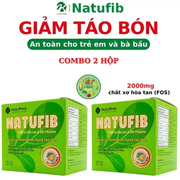 COMBO 2 HỘP NATUFIB, Giảm Táo Bón, Bổ Sung 2000mg Chất Xơ Hòa Tan FOS, Giúp Nhuận Tràng, Hộp 20 Gói