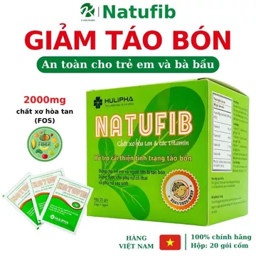 Natufib Giảm Táo Bón, Bổ Sung 2000mg Chất Xơ Hòa Tan Fructose Oligosaccharide (FOS), Hộp 20 Gói