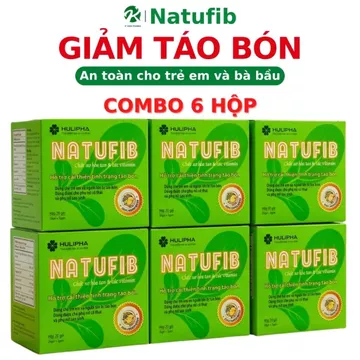 COMBO 6 HỘP NATUFIB, Giảm Táo Bón, Bổ Sung 2000mg Chất Xơ Hòa Tan FOS, Giúp Nhuận Tràng, Hộp 20 Gói