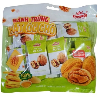 Bánh Trứng Phú Cường Fucuco Mix 3 Vị: Hạt Óc Chó, Hạnh Nhân, Hạt Điều - Bịch 300g Thơm Ngon Bổ Dưỡng