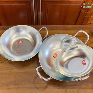 Chảo Nhôm 2 Quai Sâu Lòng Dày Dặn Đủ Cỡ_Size 16/18/22/24/26/30Cm
