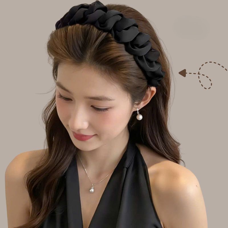 LEZA - Bờm Làm Phồng Tóc Bọc Lụa Satin Cao Cấp. Thiết Kế Kiểu Mới, Cỡ To. Phong Cách Sang Trọng. Phụ Kiện Tóc Cho Nữ