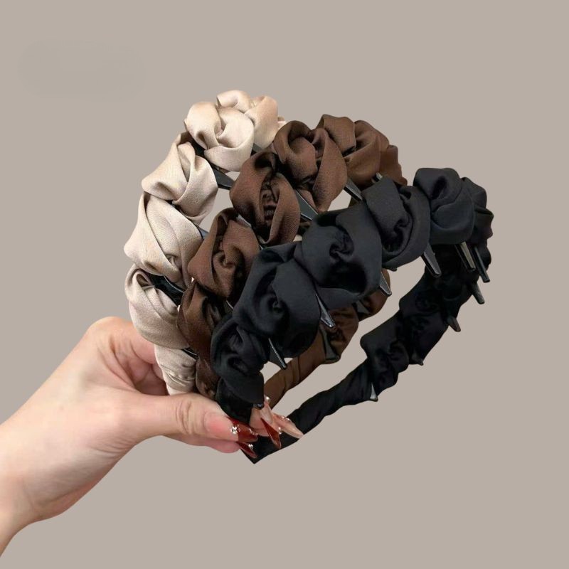 LEZA - Bờm Làm Phồng Tóc Bọc Lụa Satin Cao Cấp. Thiết Kế Kiểu Mới, Cỡ To. Phong Cách Sang Trọng. Phụ Kiện Tóc Cho Nữ