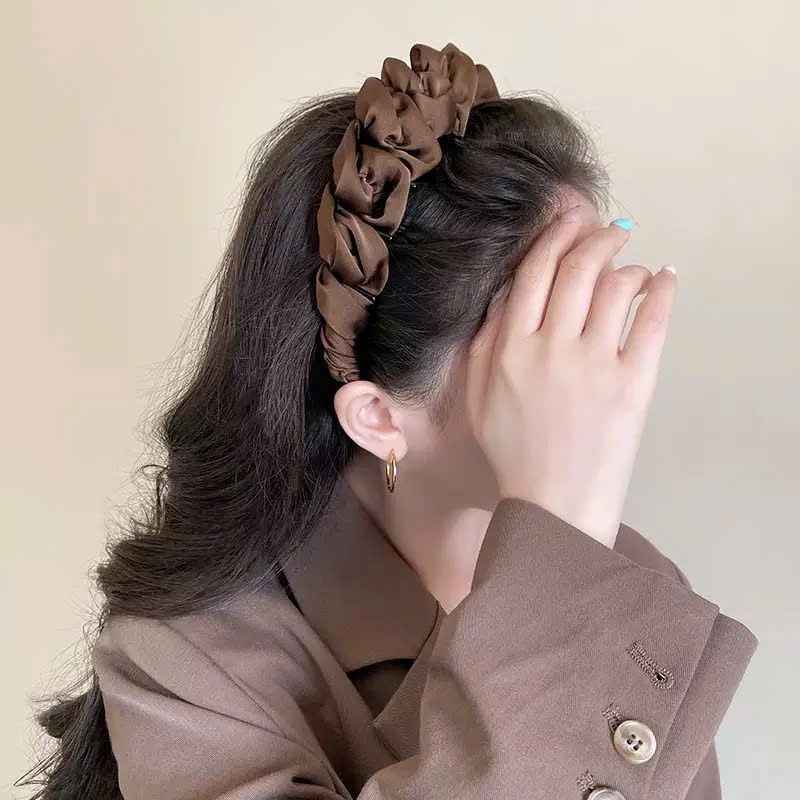 LEZA - Bờm Làm Phồng Tóc Bọc Lụa Satin Cao Cấp. Thiết Kế Kiểu Mới, Cỡ To. Phong Cách Sang Trọng. Phụ Kiện Tóc Cho Nữ
