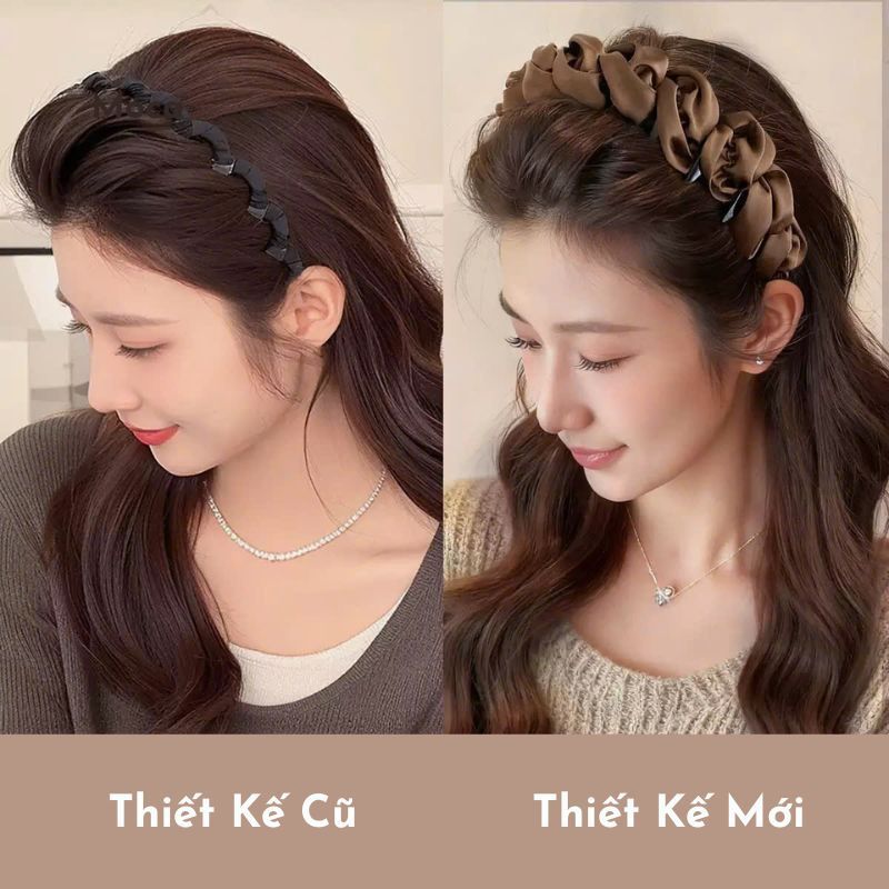 LEZA - Bờm Làm Phồng Tóc Bọc Lụa Satin Cao Cấp. Thiết Kế Kiểu Mới, Cỡ To. Phong Cách Sang Trọng. Phụ Kiện Tóc Cho Nữ