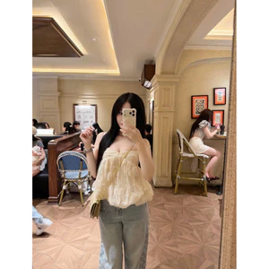 𝒄𝒂𝒎.𝒄𝒍𝒐𝒔𝒆𝒕•Áo Hai Dây Cúp Ngực Dáng Xoè