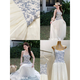 [ẢNH THẬT] VÁY 2S HOA CHUN LƯNG PHỐI CHÂN VOAN XOÈ DÀI V2HCLP
