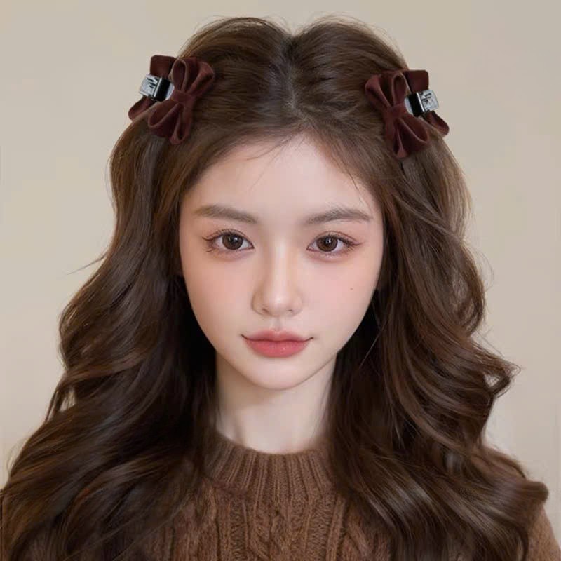 LEZA - Set 2 Kẹp Mái Nơ Nhung phong cách Tiểu Thư Hàn Quốc, Trẻ Trung Năng Động phù hợp đi làm đi chơi