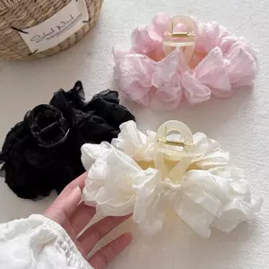 LEZA - Kẹp càng cua voan xếp tầng Size Lớn Siêu Bồng Bềnh Phong Cách Thời Trang Hàn Quốc Sang Trọng, Cá Tính