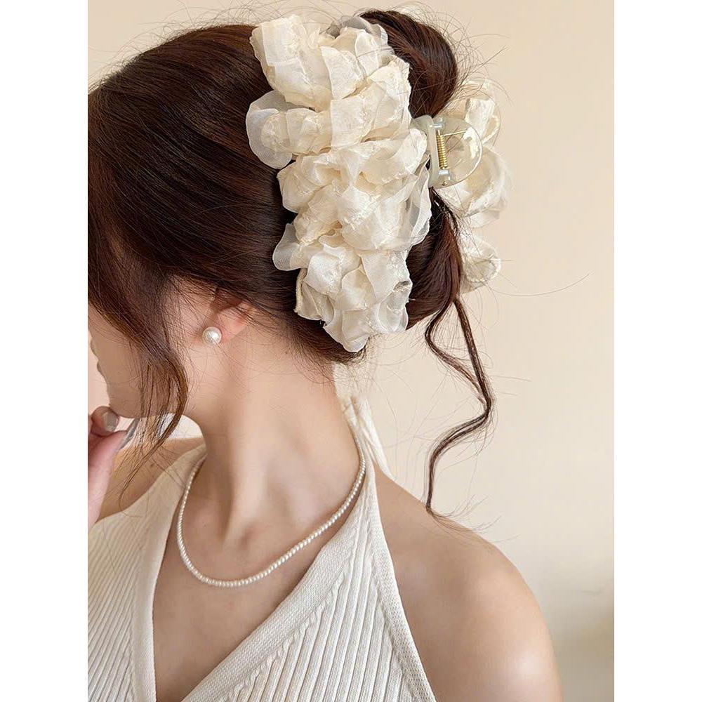 LEZA - Kẹp càng cua voan xếp tầng Size Lớn Siêu Bồng Bềnh Phong Cách Thời Trang Hàn Quốc Sang Trọng, Cá Tính