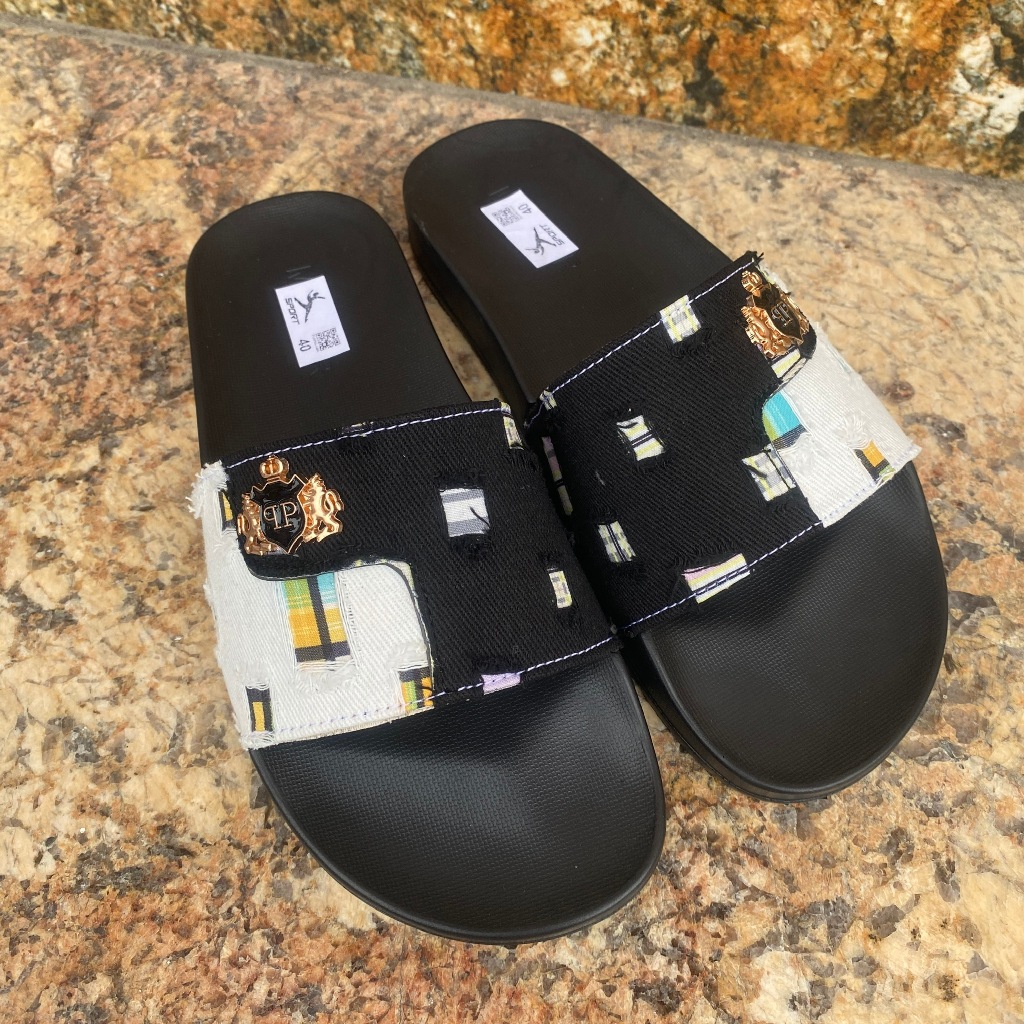 Dép Lê Quai Ngang Unisex, Chất Liệu Jean Chống Thấm Đế Nhẹ Êm Chân, Size 37 44