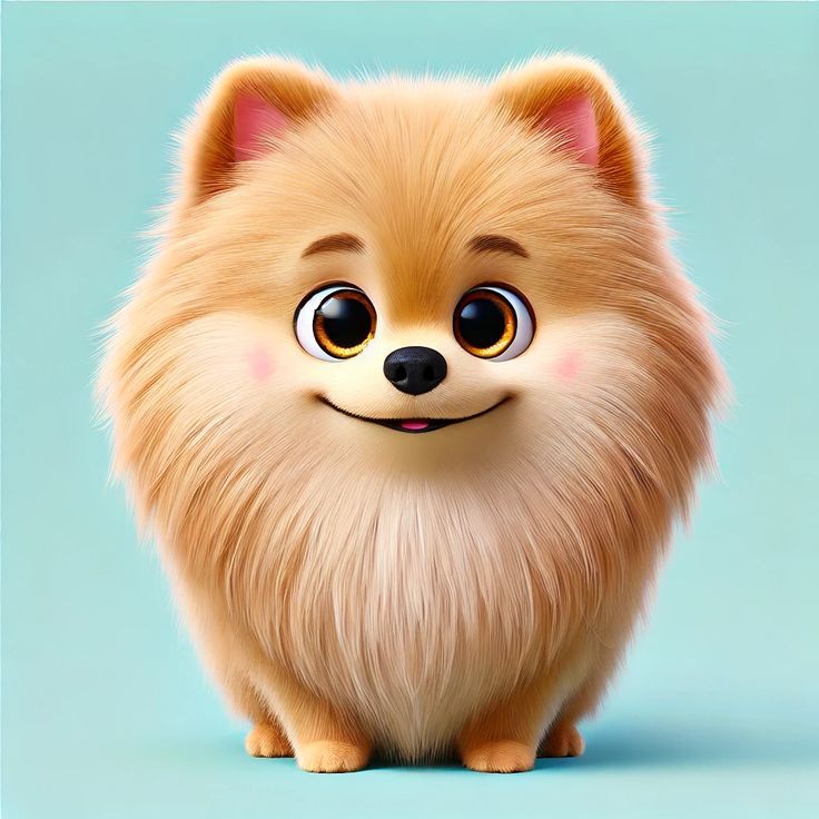 Móc khoá chú chó Pomeranian màu trắng siêu dễ thương