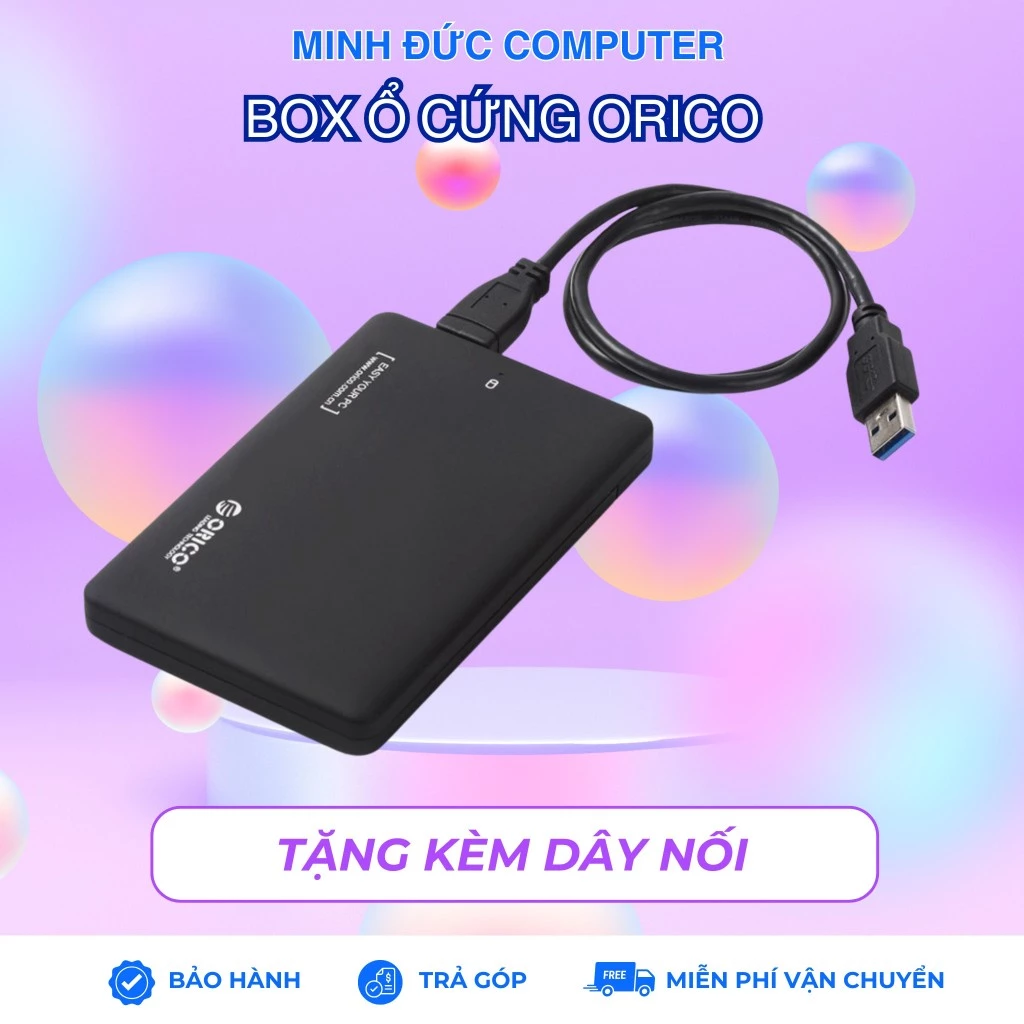 Box ổ cứng di động chính hãng Orico 500GB 320GB 250GB (Kèm cáp USB 3.0) - Dùng cho SSD/HDD 2.5