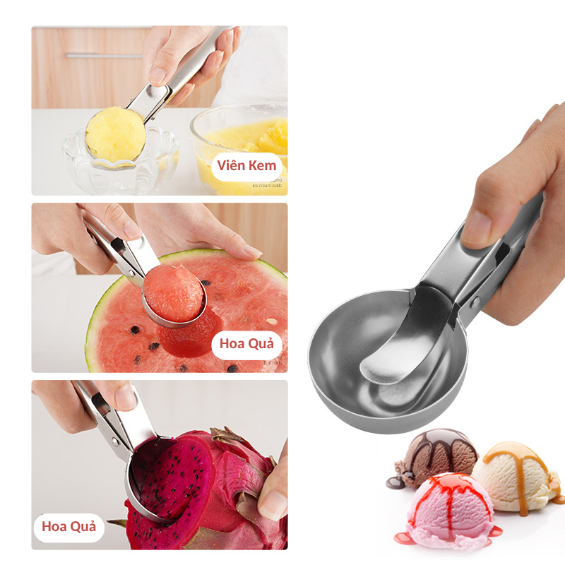 Muỗng Thìa Múc Kem, Trái Cây, Làm Thịt Viên KOOBEE Bằng Thép Không Gỉ Nhỏ Gọn Dễ Sử Dụng (NB69)