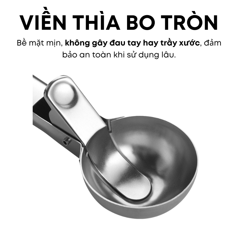 Muỗng Thìa Múc Kem, Trái Cây, Làm Thịt Viên KOOBEE Bằng Thép Không Gỉ Nhỏ Gọn Dễ Sử Dụng (NB69)