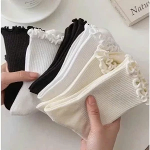LEZA - Tất Cao Cổ Trơn/Bèo Len Đơn Giản,Dễ Phối Đồ Hàng Ngày. Phong Cách Nhật Bản, Hàn Quốc