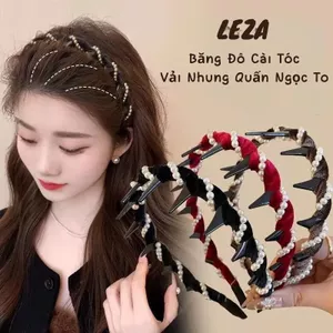 LEZA - Băng Đô cài tóc bọc vải Nhung, quấn Ngọc To. Giúp làm phồng tóc. Thời Trang Nữ Phong Cách Hàn Quốc Sang Trọng