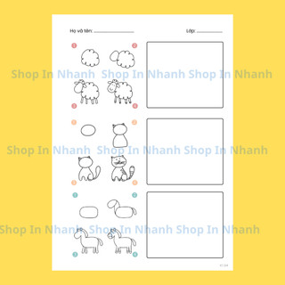 Set 15 tờ A4 hướng dẫn bé vẽ những bức tranh đầu đời