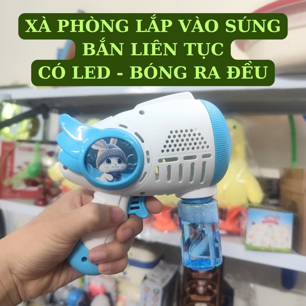 Súng Bắn Bong Bóng Xà Phòng Cho Bé Tự Động – Đồ Chơi Bong Bóng Ngoài Trời Vui Nhộn, An Toàn Cho Trẻ Em - Binbibo