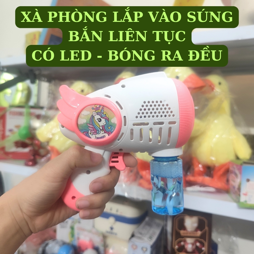 Súng Bắn Bong Bóng Xà Phòng Cho Bé Tự Động – Đồ Chơi Bong Bóng Ngoài Trời Vui Nhộn, An Toàn Cho Trẻ Em - Binbibo