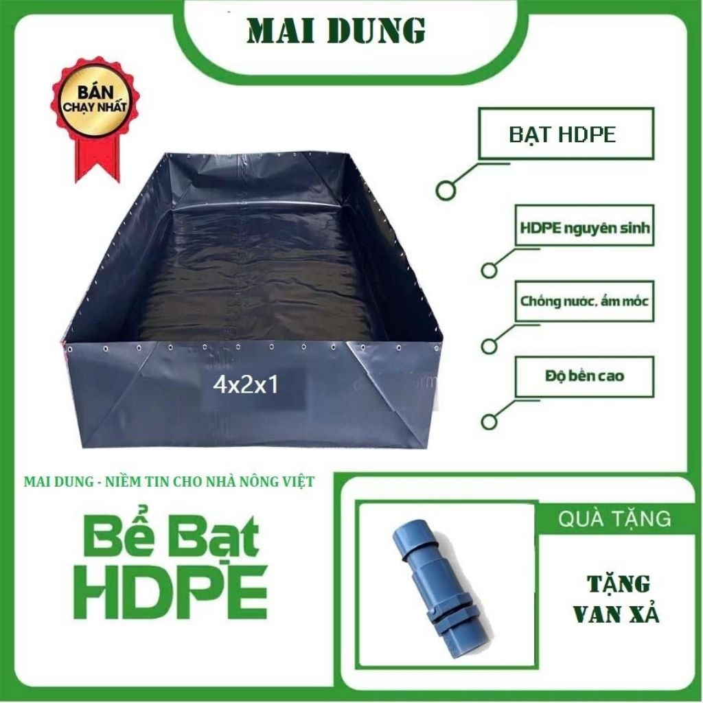 Bể bạt nuôi ốc ếch cá loại HDPE MÀU ĐEN