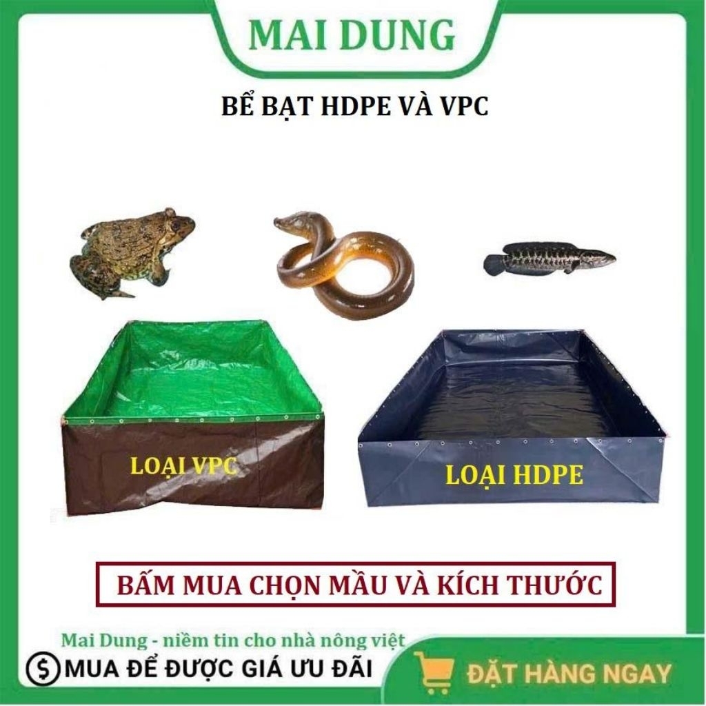 Bể bạt nuôi cá, ốc ếch, hồ bơi cho trẻ em - loại xanh bộ đội và hdpe mầu đen