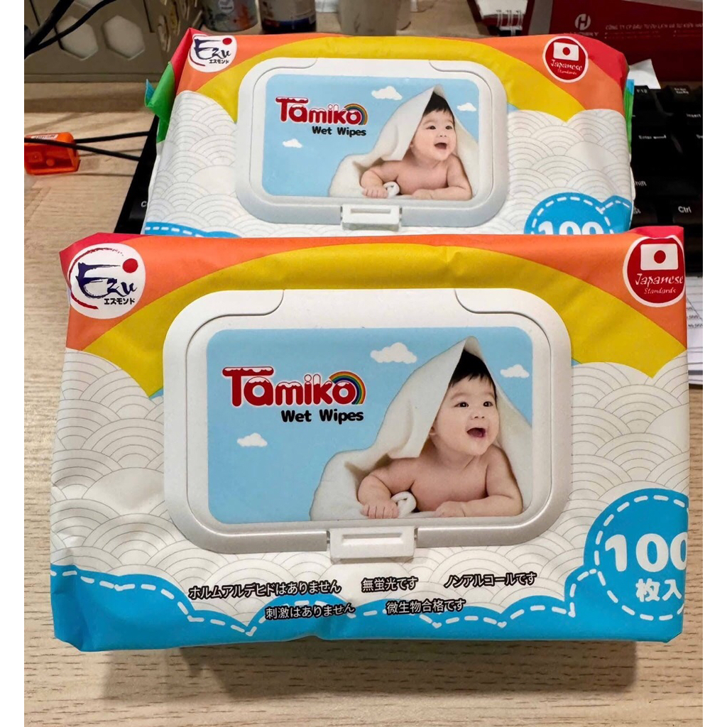 Khăn Ướt Tamiko 100 Tờ Không mùi– Khăn Giấy Ướt Cho Bé Mềm Mịn, An Toàn, Không Kích Ứng