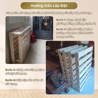 Giường Pallet Cao 30cm Pallet Gỗ Giường Gấp Gọn, Giường Ngủ Gỗ Tự Nhiên Lắp Ráp 1m6x2m 1m8x2m