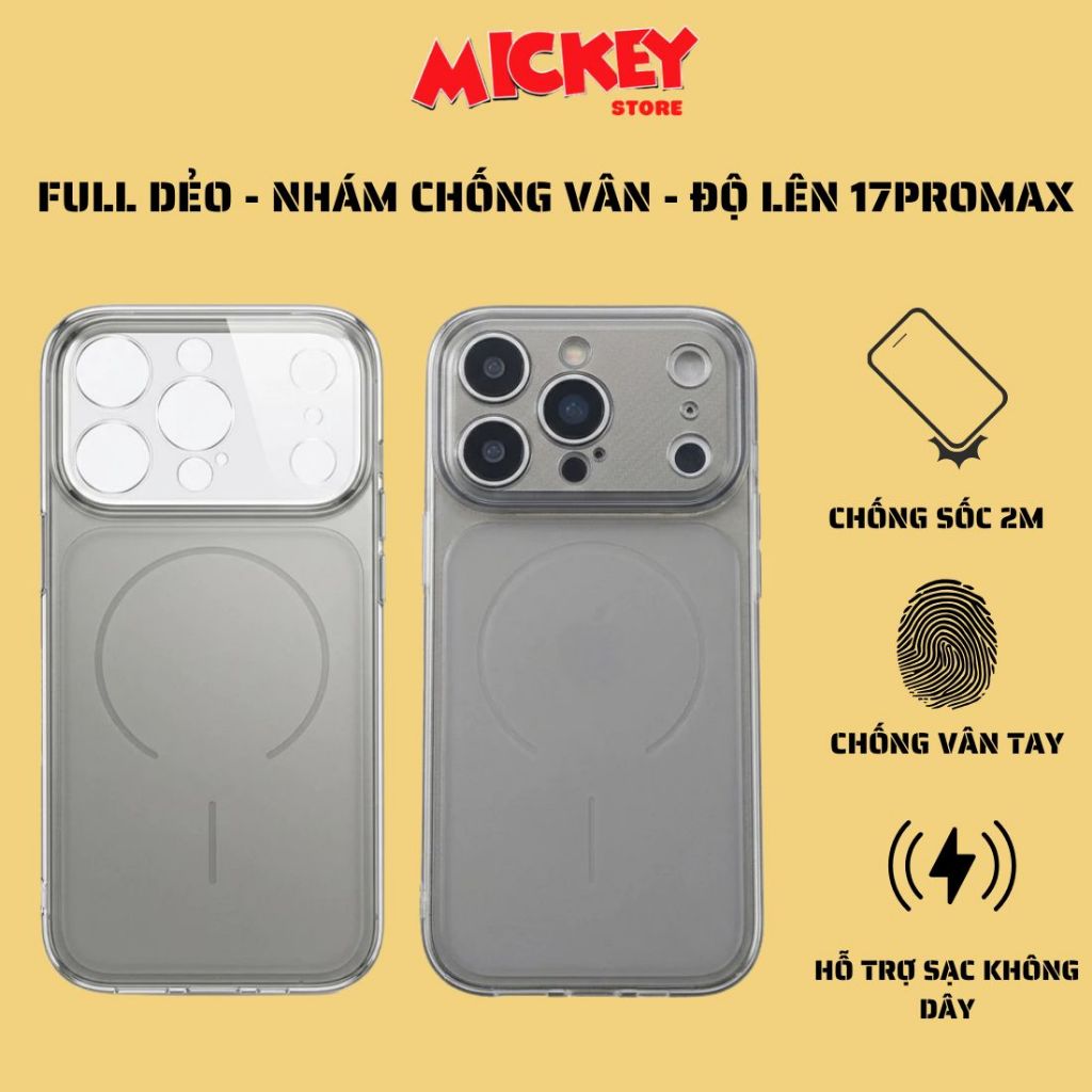 Ốp lưng nhám mờ mô phỏng lên 17Promax silicon cho IPhone 11 12 13 14 15 16Pro/Promax - Chống sốc