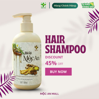 [ MUA 1 TẶNG 1 KHĂN MẶT CAO CẤP ] MỘC AN Dầu Gội Thiên Nhiên 300ml - Thành Phần Nhân Sâm Gừng Bồ Kết Hà Thủ Ô Bồ Hòn