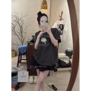 Áo Thun Nữ Da Báo Kitty Form Rộng QCCC Cao Cấp