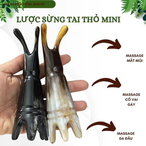 Lược massage đầu dưỡng sinh, ống sừng tai thỏ mát xa mặt mũi-cổ vai gáy hiệu quả, thư giãn mỗi ngày-MỸ NGHỆ DƯỠNG SINHHT