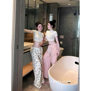 SET ÁO TRẮNG CRT MIX QUẦN ỐNG XUÔNG HÌNH HOT HIT