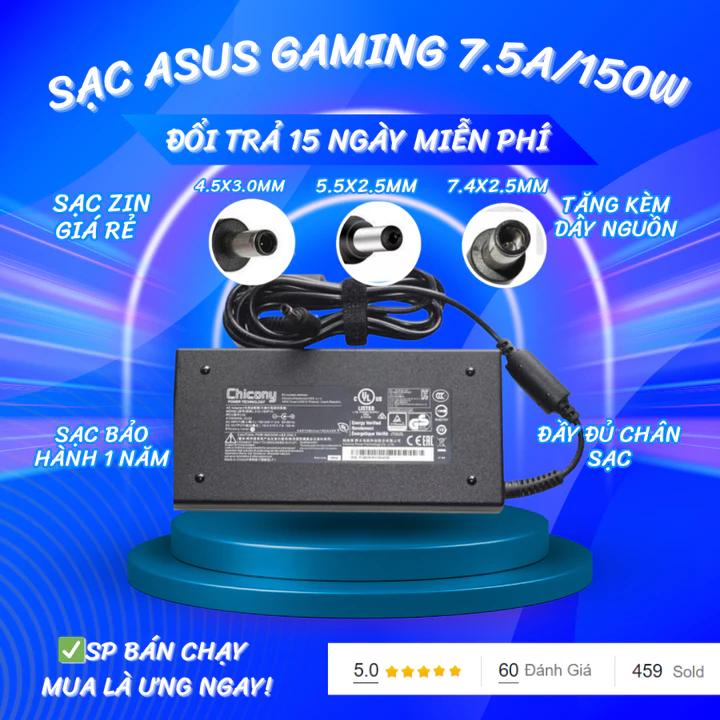 Sạc laptop MSI 7.5A 150W ZIN Sạc MSI Model A18-150P1A Sạc MSI A18-150P1A Sạc MSI A150A039P Sạc MSI A150A048P