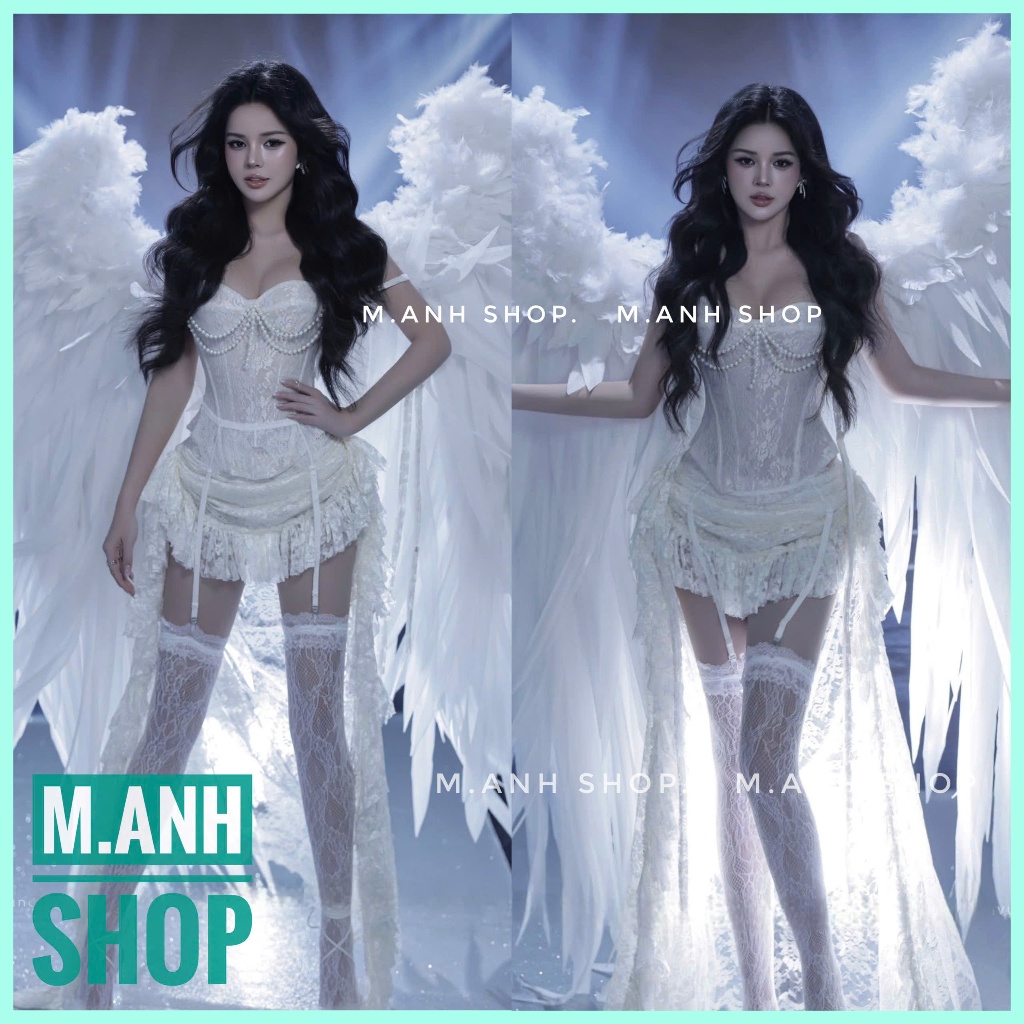 Sét Ren Thiên Thần Chụp Ảnh Concept Studio Cao Cấp Xinh Đẹp