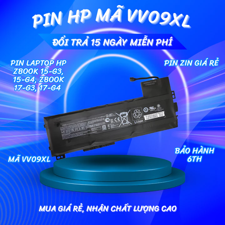 ZIN | HCM - Pin HP mã VV09XL Pin Laptop Hp Zbook 15-G3, 15-G4, Zbook 17-G3, 17-G4 – Mã pin VV09XL