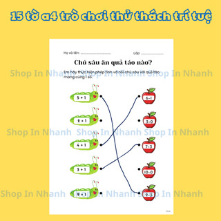 15 tờ a4 trò chơi thử thách trí tuệ dành cho bé vừa học vừa chơi rèn luyện tư duy logic
