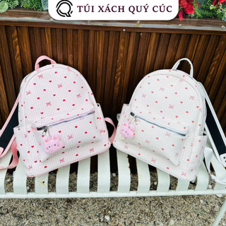 (Tặng Móc Khóa) Quai To Balo Nơ Tim đi học nữ thời trang size40 vừa A4 laptop đi chơi du lịch tiện dụng BL09