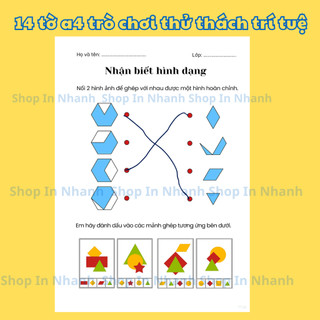14 tờ a4 trò chơi thử thách dành cho bé vừa học vừa chơi rèn luyện tư duy logic