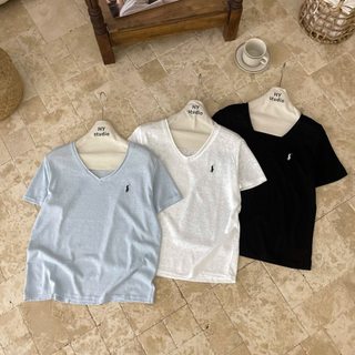 Áo thun giấy cổ tim cắt ngựa mềm mỏng