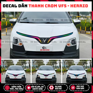VF5 - Decal dán thanh crom Vinfat vf5 đổi màu - tem dán đèn đổi màu thanh crom Herio Green- Tem 3 lớp chống nước Dễ dán