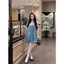 Đầm 2 dây jeans giả cạp khuy
